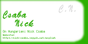 csaba nick business card